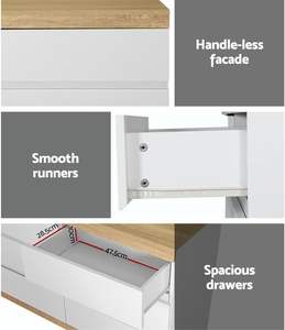 חזה מגירות עם 6 מגירות, ארונות סלון שינה חדר שינה - Product Image 4