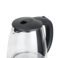 Bouilloire électrique en verre portable de 2 L fabriquée en Chine, avec ébullition rapide et arrêt automatique pour un usage domestique