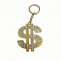 Nouveau porte-clés en alliage de zinc avec signe dollar émaillé, style hip-hop, cadeau créatif personnalisé pour les fêtes