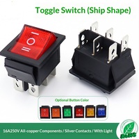 Interrupteur à bascule KCD4 de type bateau, courant élevé 20A, point de contact en cuivre argenté, bouton d'alimentation 4 broches, deux/trois positions, PA66 pour appareils électroménagers et voitures jouets