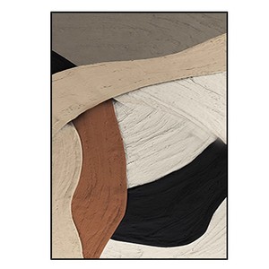 Peinture à l'huile peinte à la main, art abstrait sur toile, décoration murale moderne minimaliste pour salon, fond de canapé, cadre rectangulaire en métal - Product Image 5