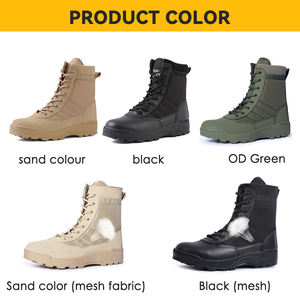Bottes tactiques de sécurité pour hommes, noires, imperméables, respirantes, pour la sécurité en plein air, la chasse, la randonnée, la moto - Product Image 4