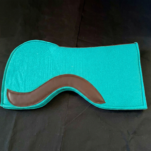 Tapis de selle Western Teal pour dressage avec accent en cuir marron, doublure en polaire et doublure en polycoton pour l'équitation - Product Image 2