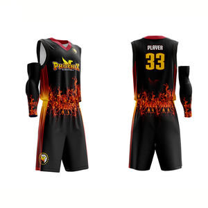 Custom zomer basketbal uniform set met digitale print, anti-UV, sneldrogend, ademend performance shirt en shorts voor het team - Product Image 6