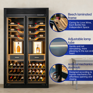 ตู้แช่ไวน์สแตนเลสสีเงินแบบกำหนดเองสำหรับร้านเหล้าและสถานที่หรูหรา ตู้เย็นเชิงพาณิชย์ - Product Image 2