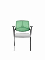 Chaise pliante moderne en PP avec accoudoirs fixes et patins antidérapants pour événements et établissements éducatifs