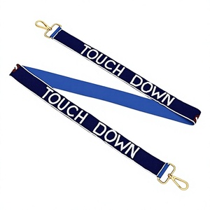 Newly Touch Down Embroidered Purse Strap <b>Navy</b> Blue Polyester Durable Rectangular Shape <b>Accessory</b> for Woman Bags - Product Image 1