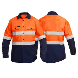 Biểu tượng tùy chỉnh khả năng hiển thị cao an toàn phản quang bảo hộ lao động xây dựng dài tay áo người đàn ông áo sơ mi làm việc đồng phục trang phục - Product Image 5