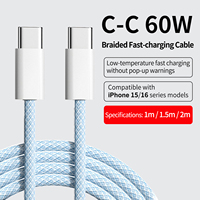 Câble de charge rapide USB vers Type-C en nylon tressé de 1,5 m pour téléphone portable, compatible iPhone 17, fabriqué en Chine