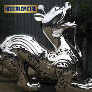 Sculpture en métal d'extérieur fabriquée en usine, résistante aux intempéries, art de jardin contemporain, moderne, blanc, animal, décoration de patio/ pelouse, acier artisanal - Product Image 6