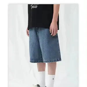 Manufacturer Custom Logo Men's Bulk Street Wear Blank Acid Wash Loose Fit Baggy Pants Oversized Denim Jean Shorts Men