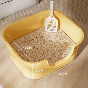 Bac à litière automatique <span class=keywords><strong>XXL</strong></span> extra large <span class=keywords><strong>pour</strong></span> <span class=keywords><strong>chat</strong></span>, rond, en plastique semi-fermé, anti-éclaboussures, facile à nettoyer, en matériau PP - Product Image 4