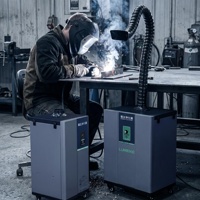 Purificateur de fumée de soudure portable avec système 360° °   Extracteur de fumée laser industriel mobile à bras d'aspiration flexible