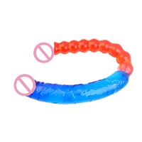 Dildo de Cristal de Doble Cabeza, Genitales Masculinos Realistas, Estilo SM, Dispositivo de Masturbación para Adultos, Dos Dragones Jugando con una Perla