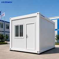 Maison conteneur modulaire préfabriquée portable et déplaçable de 20 pieds en panneaux sandwich d'acier à assemblage rapide pour usage bureautique