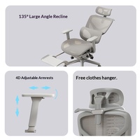 Chaise de bureau ergonomique en maille avec appui-tête réglable, base coulissante et dossier inclinable pour la maison, le bureau, la salle d'étude et la chambre d'enfant