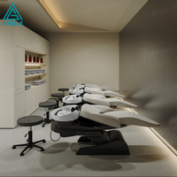 Conception et décoration personnalisées de salons de coiffure de luxe, comptoirs de réception, présentoirs complets pour magasins, service tout-en-un