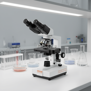 Microscopio Compuesto Binocular Vevor 40X-2500X con Iluminación LED, Plataforma Mecánica, Enfoque Manual, para Uso en Laboratorio - Product Image 2
