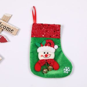 Calcetín Navideño Blanco con Lindo Diseño de Dibujos Animados, Bolsa de Regalo Reutilizable para Decoración Navideña y para Niños y Familia - Product Image 2