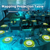 Nouveau design de système de table à manger à projection interactive assiette interactive centre commercial restaurant bar