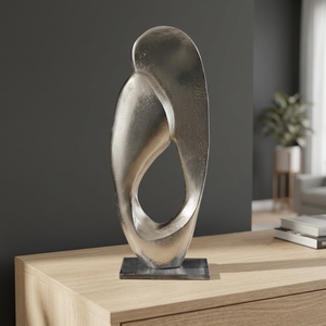 Aluminum High Q Modern Silver <b>Figurative</b> Sculpture Handmade Eco-Friendly Durable Metal Art Tabletop Decor Living Room Home Jaffs - Product Image 2