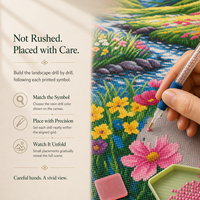 Kit de Peinture Diamant DIY KS Craft Écologique avec Motifs Imprimés – Élégance Florale et Scénique – Diamants en Cristal