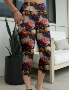 Leggings Deportivos Meiyang Custom dfyne Impact de Cintura Alta, Pantalones de Yoga con Estampado Floral y Bolsillos, Ropa para <span class=keywords><strong>Mujer</strong></span> - Product Image 1