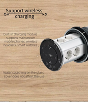 Prise de table intelligente Wi-Fi 6 prises, prise israélienne, IP65, motorisée, chargement sans fil, haut-parleur, contrôle à distance par application, SDK, aluminium