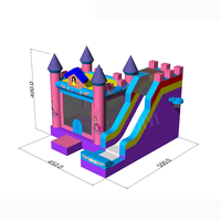 Château Gonflable Commercial de Haute Qualité avec Toboggan, en PVC 0.55mm, pour Enfants