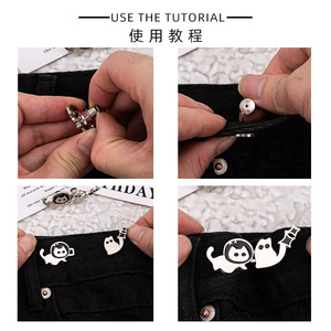 Bonito botón desmontable en forma de gato para ajustar la cintura, sin necesidad de clavos ni costuras, perfecto para cambiar el tamaño de la cintura de los vaqueros. - Product Image 4