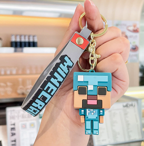 Al por mayor Llaveros colgantes <span class=keywords><strong>de</strong></span> dibujos animados bonitos del juego My World 3D Sandbox para coche y bolso - Product Image 6