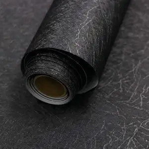 3d Black Silk Wallpaper Embossed Auto-adesivo Casca e Vara Removível Cozinha Wallpaper Vinyl Wallpaper Cabinet Furniture