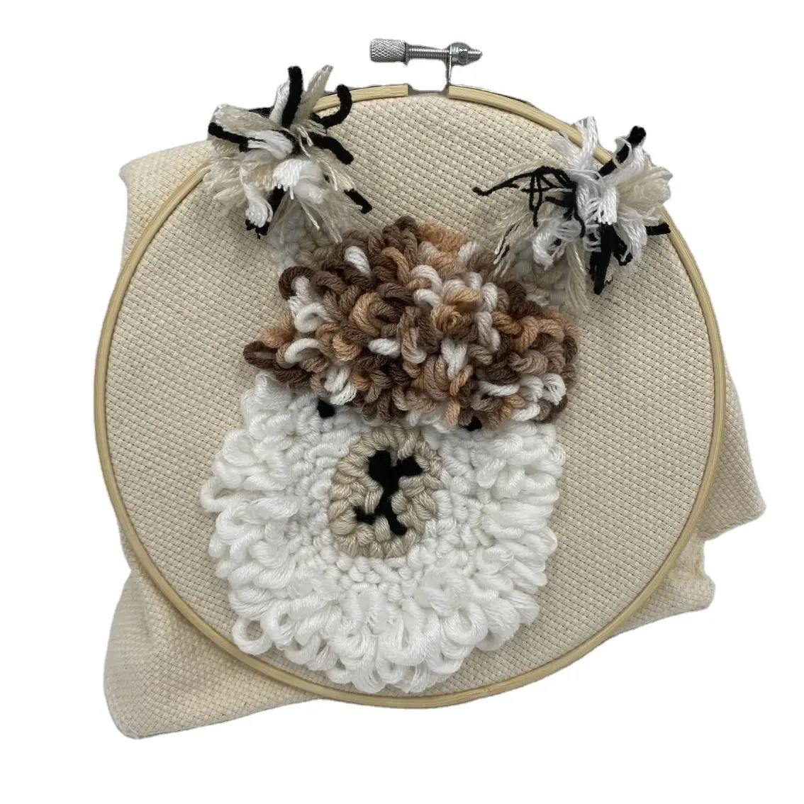 Punch needle kit by animal goat includes punch needle monks cloth no slip hoop punch needle yarn full instructions