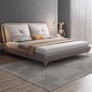 European Luxury <b>Hotel</b> Bed Modern Double Leather Frame Nordic Design Bedroom Furniture - Product Image 6