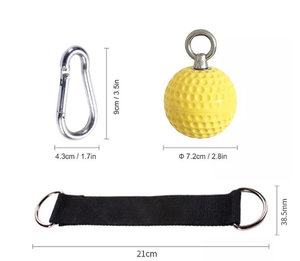 Poignées de traction Duolite jaunes pour exercices de force, sangles antidérapantes en nylon et acier, logo personnalisé, entraîneur de force corporelle - Product Image 2