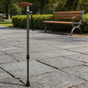 Bastón de Fibra de Carbono con Mango de Madera, Ajustable en Altura, <span class=keywords><strong>Extensible</strong></span>, para Personas Mayores, Discapacitadas y Rehabilitación en el Hogar, Soporta hasta 220 Libras - Product Image 3