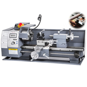 FACTORY 0-2250RPM 8 "X 16" Tour à métaux à vitesse variable avec une lampe mobile et 9 fraises et 1x mandrin à 3 mâchoires Glissière transversale professionnelle - Product Image 1