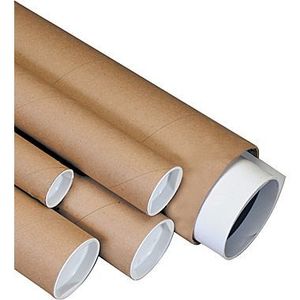 tube postal Wholesale thick wall Cardboard Shipping Poster Long Cardboard Tube end metal plastic Lid Kraft Mailing Tube