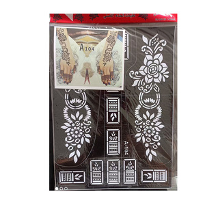 Adesivo per tatuaggio di bellezza con confine di arabica henné temporaneo dipinto a mano per <span class=keywords><strong>mani</strong></span> piedi India a getto d'inchiostro per Body Art - Product Image 1