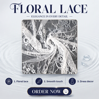 Dentelle française pour cils, 100% nylon extensible, appliqué tricoté, tissu jacquard multicolore pour robe de mariée