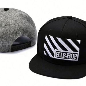 Custom Logo Cotton Letter Embroidered <b>Flat</b> Bill Visor Classic Brim High Top End Trendy Two Tone Style Hip Hop Snapback <b>Hat</b> - Product Image 4