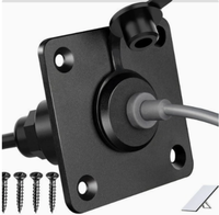 Adaptateur externe carré noir DC avec gaine en PVC, couvercle étanche en silicone, port d'alimentation femelle en aluminium 5,5x2,1 mm pour camping-cars et bateaux