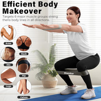 Ensemble de 5 bandes de boucle d'exercice de fitness en latex de couleur grise pour le butin de gymnastique, l'entraînement de force des jambes, la réadaptation, le yoga