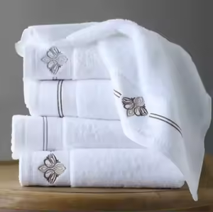 Khách <span class=keywords><strong>S</strong></span>ạn 5 Sao Chất Lượng Trắng Satin Bông Khăn Tắm Đặt Thêu Mặt Khăn Tay Dệt Satin Mềm Đồng Bằng Cho Nhà Spa <span class=keywords><strong>S</strong></span>ử Dụng - Product Image 4