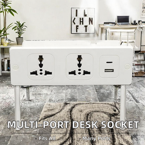 Phổ Flush lõm Máy tính để bàn Ổ cắm điện 2AC USBA + USB-C NFC Mạng chúng tôi cắm nhúng bàn đồ nội thất Ổ cắm điện - Product Image 2