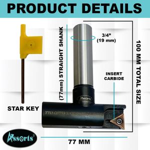 Assorts 3 Fly Cutter 3/4 Straight Shank Indexable Single Insert Face Milling Cutter For Cnc <b>Machining</b> Center - Product Image 4
