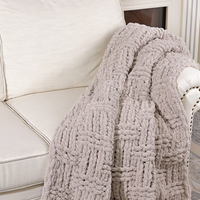Plaid personnalisé fait main blanc super doux, plaid personnalisé pour canapé, pour la décoration de la maison