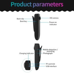 กล้องปากกาคุณภาพสูงแบบสวมใส่ได้ HD 1080P รุ่น A18 กล้องขนาดเล็กมองเห็นในเวลากลางคืน - Product Image 5