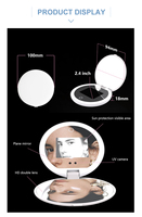 Miroir de maquillage de voyage portable grossissement LED miroir de maquillage miroir de maquillage vanité avec caméra UV pour test de protection solaire vente en gros