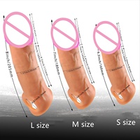 Manchons de pénis en silicone liquide creux, souples, étanches, portables, pour l'agrandissement et l'amélioration de l'expérience sexuelle, sensation de toucher réel